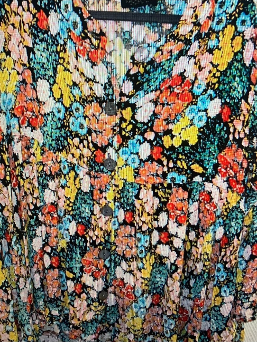 Rachel Zoe Multicolor Floral Button-Front Tunic